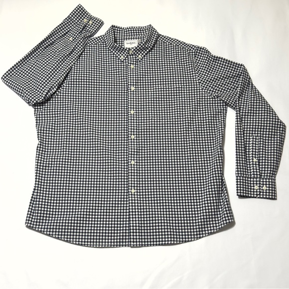 Goodfellow Black White Gingham Checked Casual Button Down XXL Shirt Excellent - Picture 2 of 12